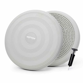 YOTTOY Wobble Cushion - Engage Core Stability with our Extra Thick Premium Balance Disc for Adult Balance and Sensory Wiggle Seat for Kids (gray)