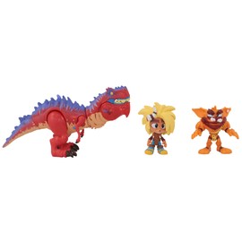 Crash Bandicoot Bandai Dino Dash Diorama | Play Set Includes 2 6cm Crash And Coco Collectable Figures And A Chomp Action Dinosaur Toy Based On Video Games | Great Girls And Boys Toys