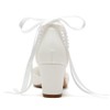 Winflag Pearl Wedding Shoes for Bride Block Heel Bridal Shoes