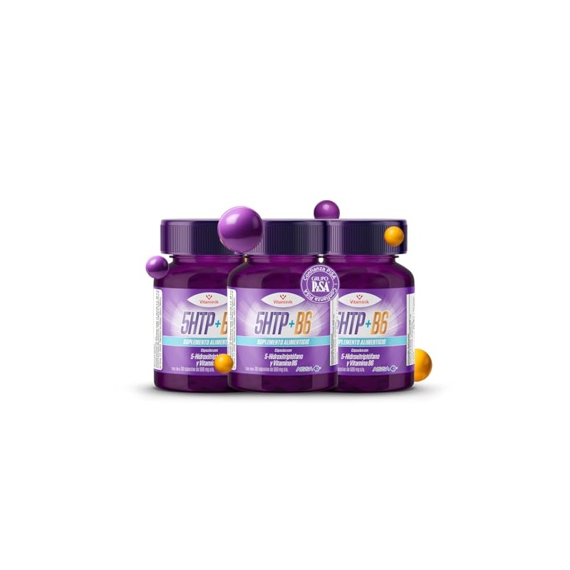 5HTP+B6 | Hecho por PiSA | 3 frascos de 90