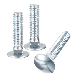 sourcing map 5/16-18x1" Carriage Bolt, 6pcs Round Head Square Neck Screws, Carbon Steel Zinc Plated, Fully Threaded, Silver