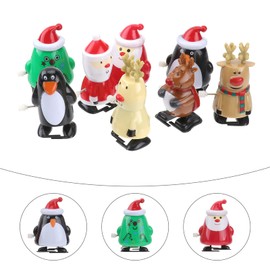 TOYANDONA Christmas Wind up Stocking Stuffers- 8Pcs Cartoon Clockwork Walking Toy Santas Snowmen Penguin Assortments for Kids Party Favors Bag Fillers