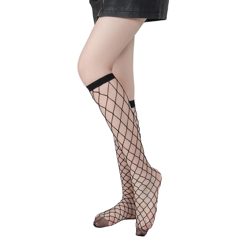 Lastclream Fishnet Knee-High Sock for Women Fashion Sock Knee High