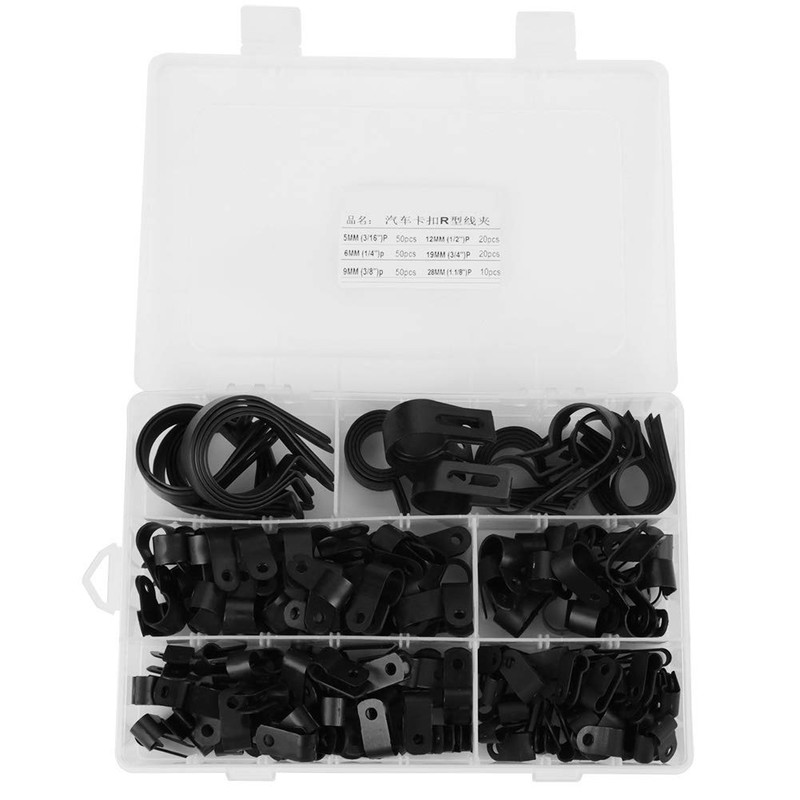 Fydun Cable Clips, Pack of 200 Nylon Plastic Cable Holders,