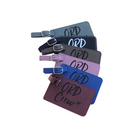 Chicago Crew Base Bag Tags for Flight Attendants, United Airlines, Set of Two (Blue)