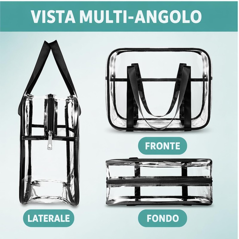 Dexpally Borsa Trasparente per Lavoro PVC Borsa Trasparente Concorsi Clear
