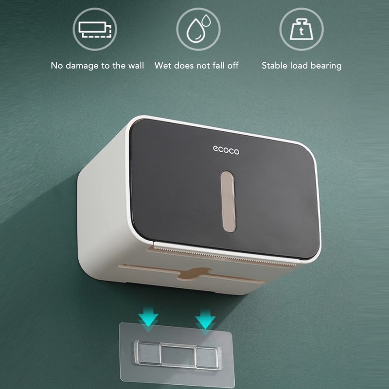 Toilet Paper Roll Box Cover Waterproof Punch Free Prevent Corrosion