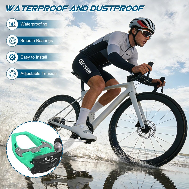 Pinsync Road Bike Pedals Compatible with SPD-SL Cleats, Ultra-light 130g