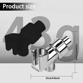Handheld Shower Head Holder with Solid Brass Ball Joint, Adjustable Shower Head Holder, Adjustable Shower Arm Mount for Connecting Shower Arm and Shower Hose, Shower Head Connector