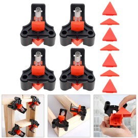 Omninmo 60/90/120 Degree Corner Clamp, 4PCS Adjustable Single Handle Spring Loaded Right Angle Clip, Pro Carson Clamps for Frame Welding, Wood Working, Making Cabinet, Punch DIY