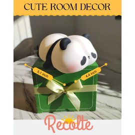 Recolte Cute Panda Night Light with Gift Bow, LED Squishy Silicone Animal Lamp, 3 Level Dimmable Nursery Light for Kids, Baby Desk Decor, Gift Box for Boys Girls, Baby Shower & White Elephant Gifts