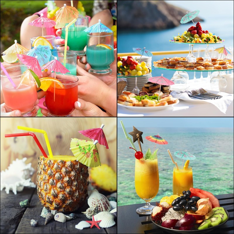 MECCANIXITY 25 Pcs Mini Drink Umbrellas Cocktail,3.9 Inch Cocktail Picks