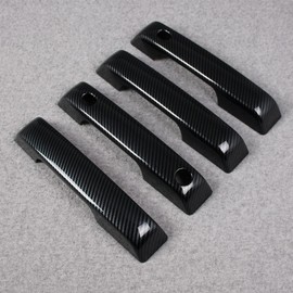 Beautost Fit for Ford F-150 2021 2022 2023 2024 2025 F150 Door Handle Cover Trims ABS (Carbon Fiber Black)
