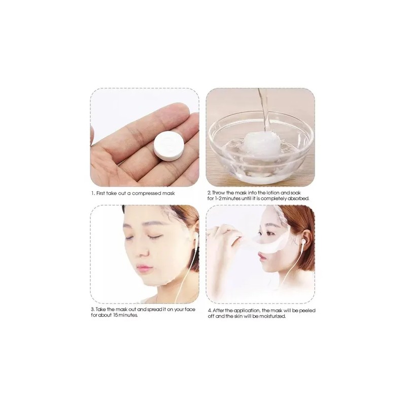 Mascarilla Comprimida Balsamo Hidratante Facial Hipoalergénica 25 Piezas