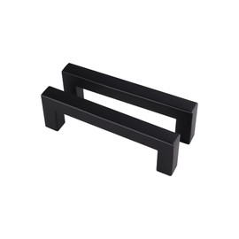 TIOMIOSEA Cabinet Handles Pack of 10, Furniture Handles, 96 mm Hole Spacing Handles, Black Kitchen Handles, Cabinet Handles with Screws, Stainless Steel Cabinet Handles, Suitable for Furniture,