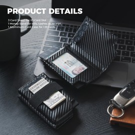 VULKIT Card Holder Minimalist Wallet for Men Pop Up Card Wallet RFID Blocking, Holds 11 Cards and Cash with Money Band