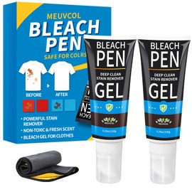 Meuvcol Bleach Pen for Clothing, 10.5 fl oz Stain Remover Pen for Whites & Colors, Portable Bleach Stick Stain Remover Gel for Travel & Home Use, Instantly Remove Stains Pen (Fresh Scent)
