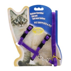 Pet Kitten Cat Walking Harness Lead Nylon Leash Safety Clip Adjustable Collar, Ideal for Outdoor Use