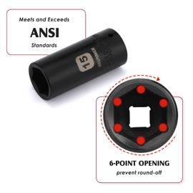 MIXPOWER 55 Pieces 1/4" Dr. Impact Socket Set, CR-V, 6 Point, SAE/Metric, 5/32 Inch - 9/16 Inch, 4mm - 15mm, Shallow/Deep, Including Adapter, Extension, Universal Joint