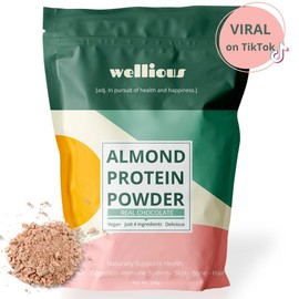 Wellious Protein Powder - Real Chocolate - Vegan, Plant-Based, Clean, Keto, Dairy-Free, Fiber, Natural Dietary Supplement For Health and Fitness Healthcare Edible