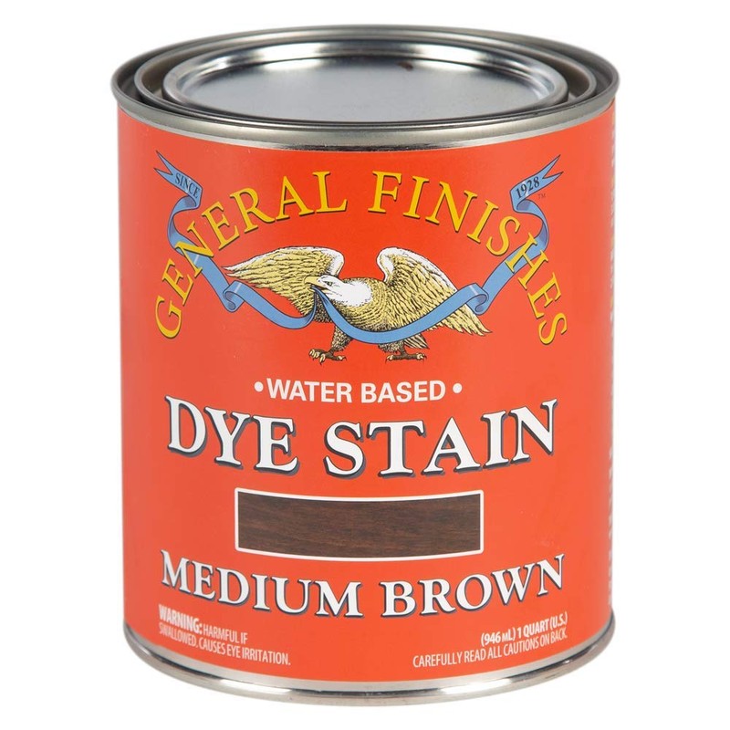 General Finishes Water Based Dye, 1 Quart, Medium Brown
