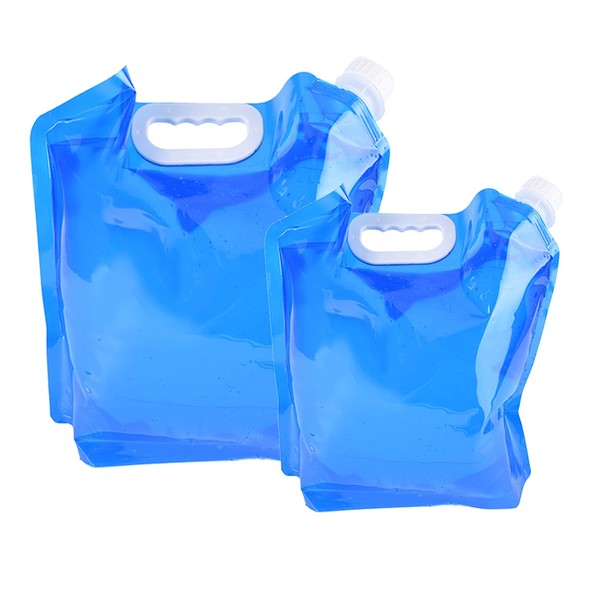 ariel-gxr 2 pack Folding Water Container, 5L+10L Outdoor Folding Water Bag Car Water Carrier Container for Sport Camping Hiking Picnic BBQ Water Resistant Gift