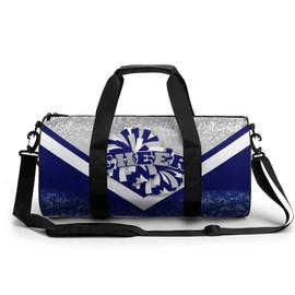 Sports Duffel for Cheerleaders, Cheer Bag for Women, Travel Duffle Bag, Weekender Bag, Cheerleading Gym Bag (Silver&Navy)