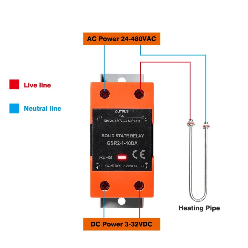 DEWIN Solid State Relay, Solid State Relay with Cooler 10A
