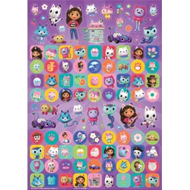 Paper Projects 01.70.22.036 Gabby's Dollhouse Mega Pack | Three Types of Stickers (Around 150 Total) | Reusable on Non-Porous Surfaces, 35cm x 23cm