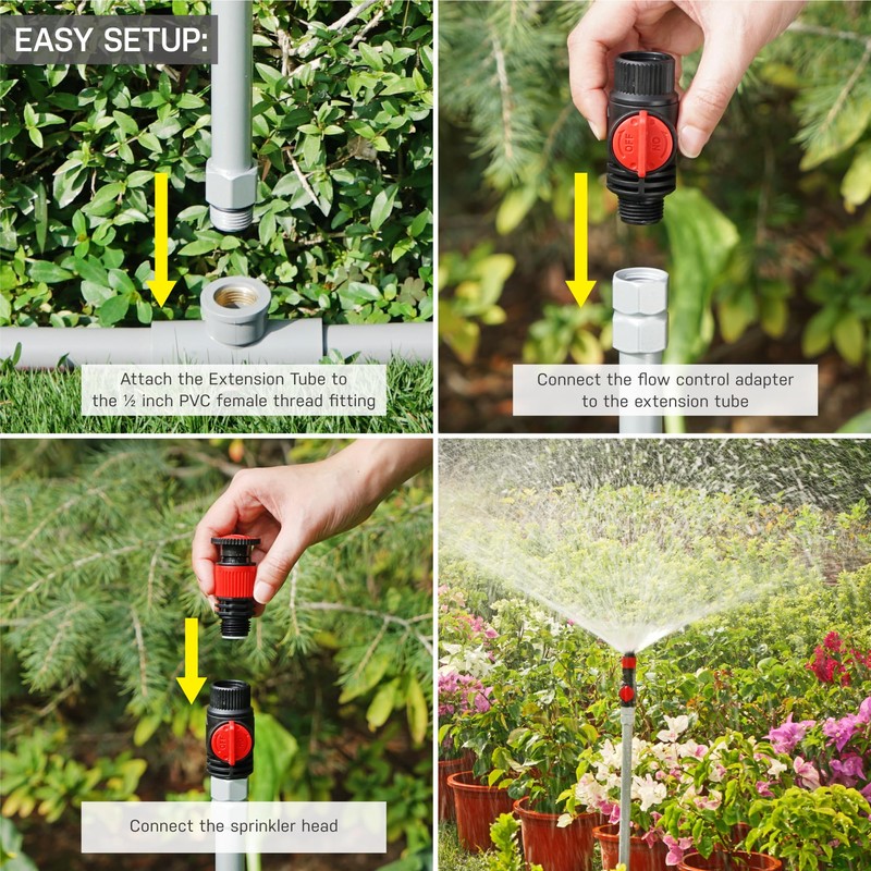 Eden 99989 Multi-Adjustable Sprinkler with Metal Extension Set (12 pcs),
