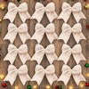 Tudomro 12 Pcs Christmas Plush Bows 5.9 Inch Large Oatmeal