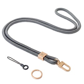 YOYOL Collar Key Chain Lanyard High Quality Collar Strap Holder for ID Card Keys Wallet for Men & Women Cool Neck Strap, 151 Charcoal Gray