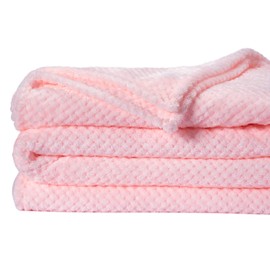 Fuzzy Throw Blanket, Plush Fleece Blankets for Adults, Toddler, Boys and Girls, Warm Soft Blankets and Throws for Bed, Couch, Sofa, Travel and Outdoor, Camping (Queen(80"x90"), XXL-Baby Pink)