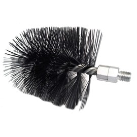 FIREFIX 2036/4 Steel Wire Stove Pipe Brush with M12 Male Thread, 125mm Diameter, Black
