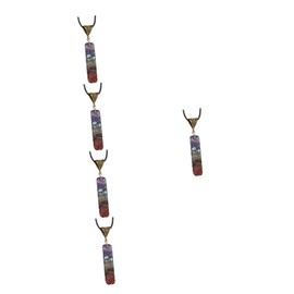 Ipetboom 5pcs Decorative Stone Necklace Wear Resistant Portable Pendant Delicate Chakra Energy Accessory for Daily Use Unique present for Family Friends Lightweight Design for
