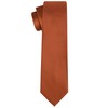 KissTies Mens 100% Silk Rust Tie Solid Satin Wedding Necktie