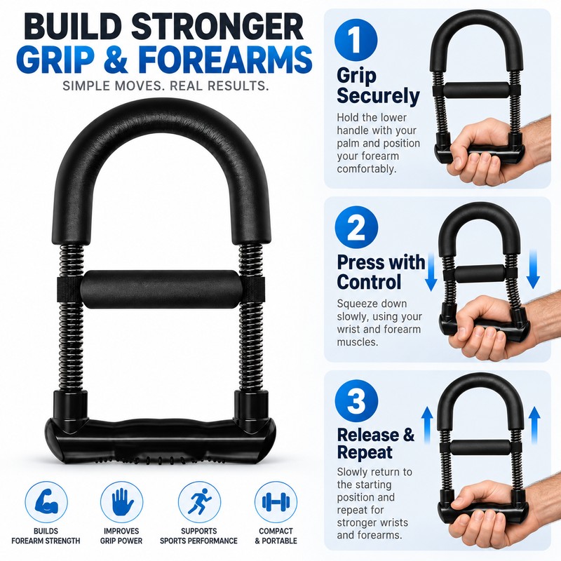 Wrist & Forearm Strengthener for Home Workouts – Portable Hand