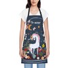 Smooffly Unicorn Floral Moon Apron,Adjustable Neck Bib Apron for Men