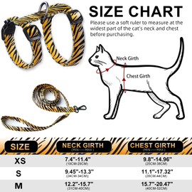 WaggyTech Cat Harness and Leash Escape Proof, Adjustable Soft Cat Leash for Outside Walking & Travel with Breathable Nylon, Escape Free Harness for Kitten - Lightweight & Safe Kitten Harness [S]