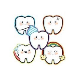Unbranded 10 Cartoon Tooth Teeth Shaped Stickers Dentist Dr Office Patient Reward Supply