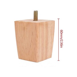 Smilbaley Sofa Replacement Legs, Pack of 4 Furniture Feet, Wooden Furniture Legs, Solid Square Cabinet Feet, Wood, Wooden Furniture Legs, Wood Colour Made of Oak for Chairs and Sofa, with Screws and