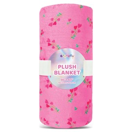 iscream + Theme NYC Silky Soft Plush 56" x 60" Fleece Throw Blanket - Sweet Pink