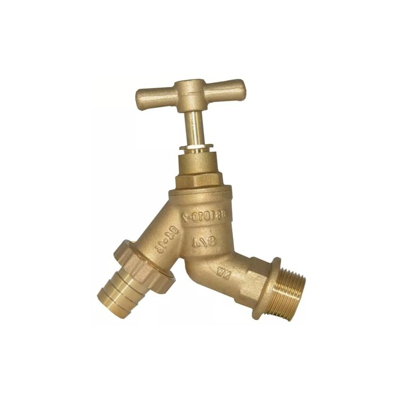 TC Garden Hose Union BIB TAP 1/2" Brass with Wall