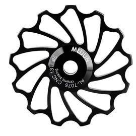 Rear Derailleur Pulley, 1 Pair High Quality Ceramic Bearings, Jockey Wheel, Derailleur Pulley with Installation Hole, Adapter Hoses (13T Black)