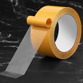 Ultra-Thin Clear Double Sided Tape Heavy Duty 2Inch X 66Feet Two Sides Strong Stick Mounting Adhesive Tape For Rug Fixed,DIY Crafts,Poster,Arts,Fixed Clothes,Paste Photo,Scrapbook,Gift Wrap,Woodworker