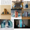 JIC Gem Teal Agate Bookends Heavy Duty Book Ends for