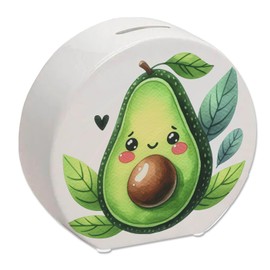 Smiling Avocado Money Box Cute Avocado Money Box Green Healthy Fruit Motif Ideal for Vegetarianism Fans Delicious Design