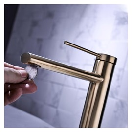 EYPVCLST Brass Single Holder Hole Brushed Modern Deck Mounted Hot and Cold Water Mixed Type Bathroom Basin Faucet(Gun Gray)