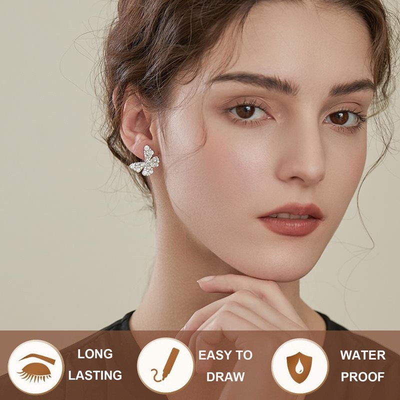 Dual-Ended Eyebrow Pencil & Eyebrow Gel, 2 In 1 Eyebrows