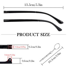 DOERDO 1 Pair Glasses Replacement Arms Single Tooth Universal Glasses Legs Replacement, with Glasses Repair Tools, Screws, Brilliant black